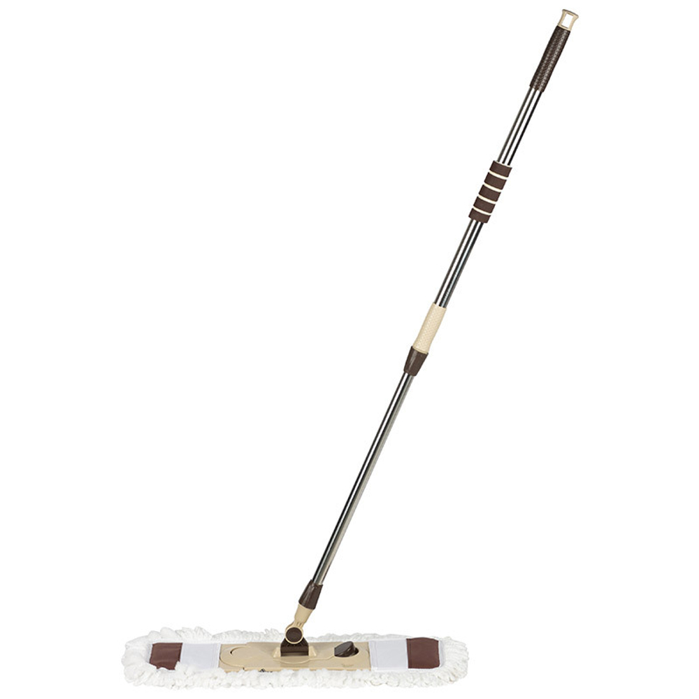 Швабра для пола с насадкой из микрофибры 14*54см и телескопическим черенком 83-128см, MopM15-L
