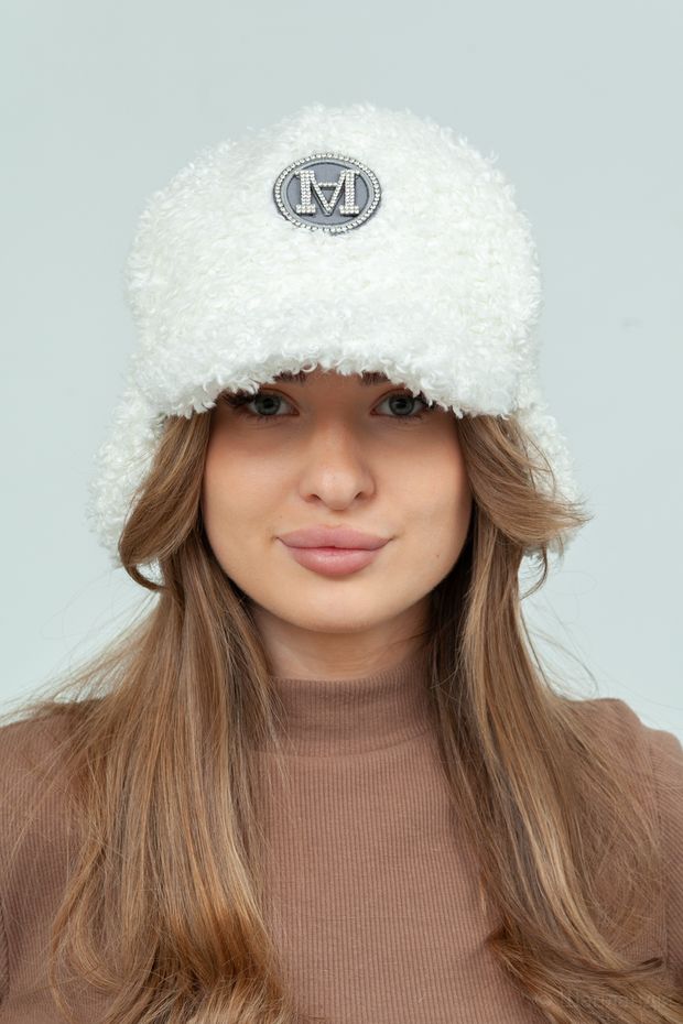 Бейсболка короткие уши M.A. (Бежевый / 56-58 / Керли / 30х30х6 / 0.3 / Полиэстер)