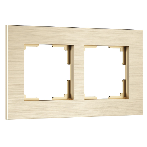 Рамка из металла на 2 поста АluMax шампань алюминий W0023511