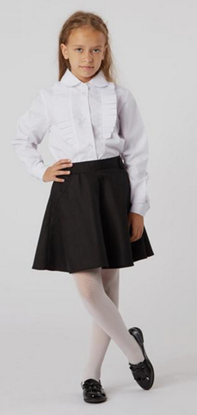 Блузка для девочек белая, р-р 122см (3654094)