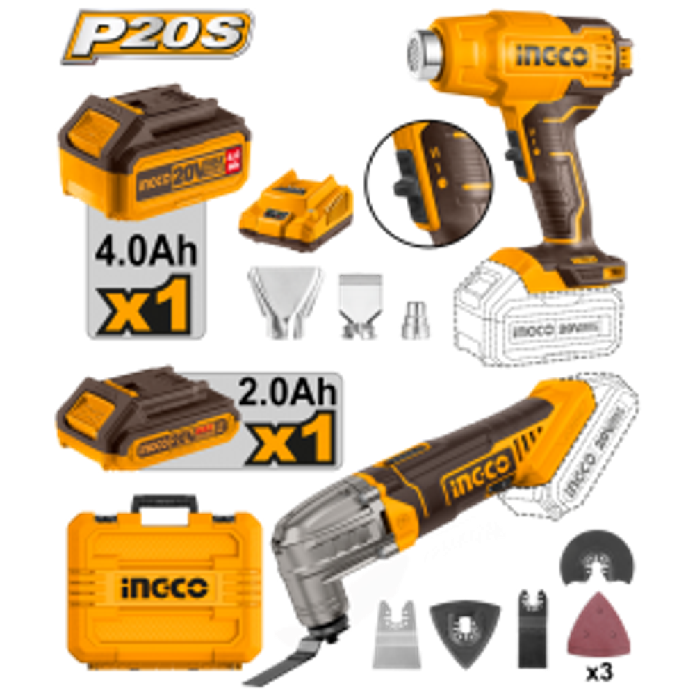 Набор аккумуляторного инструмента 20 В 2 шт INGCO COSLI230703