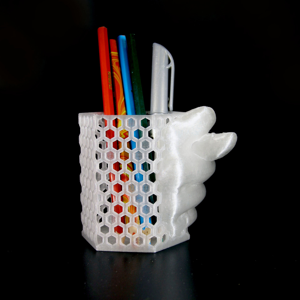 Подставка-шутка для карандашей Фига, Дуля, Кукиш, матово-прозрачная