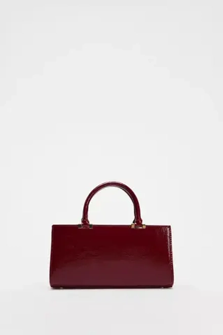 ZARA СУМКА С РЕЛЬЕФНЫМ УЗОРОМ, БОРДОВО-КРАСНЫЙ
