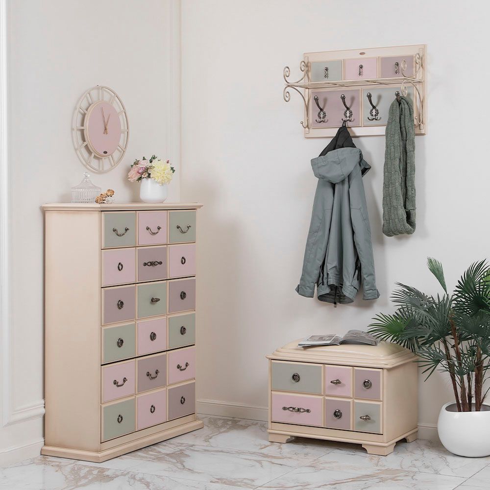 Комод "Пандора"- 4 с 4 ящиками Айвори Акварель