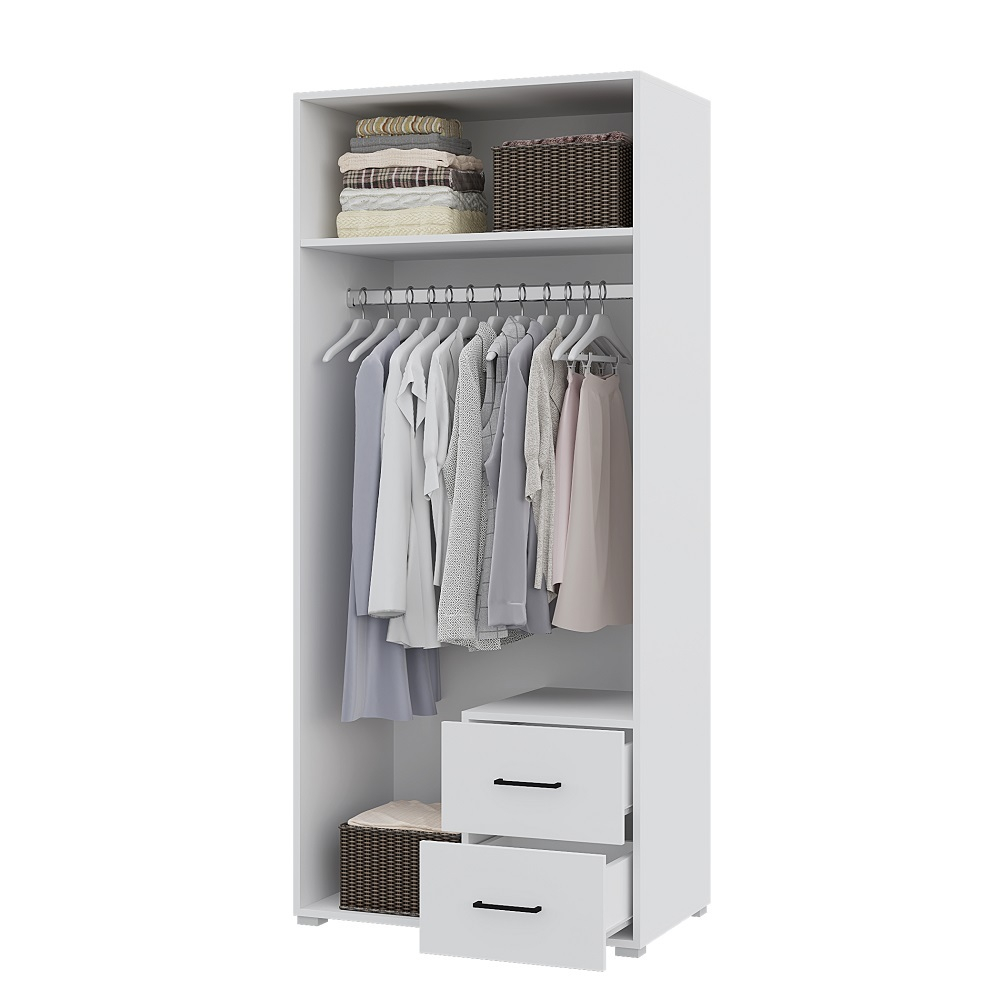 Шкаф двухдверный с ящиками Victor, белый