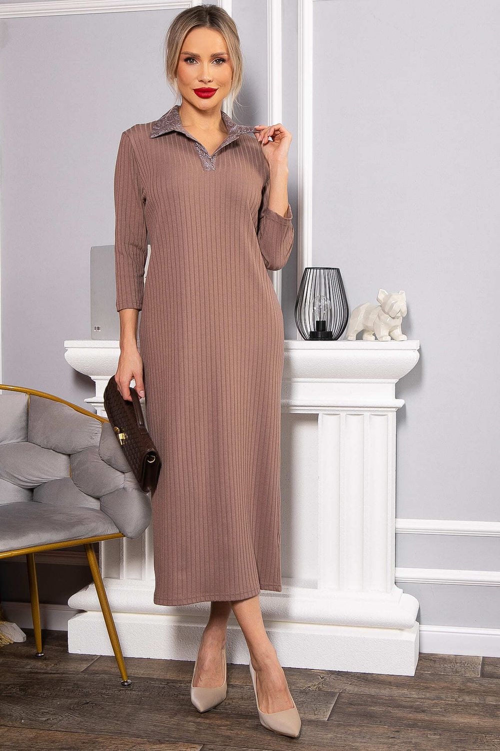 Платье трикотажное Каприччио (коричневое) П14591-10М LT Collection