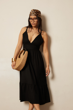 Сарафан льняной с воланом