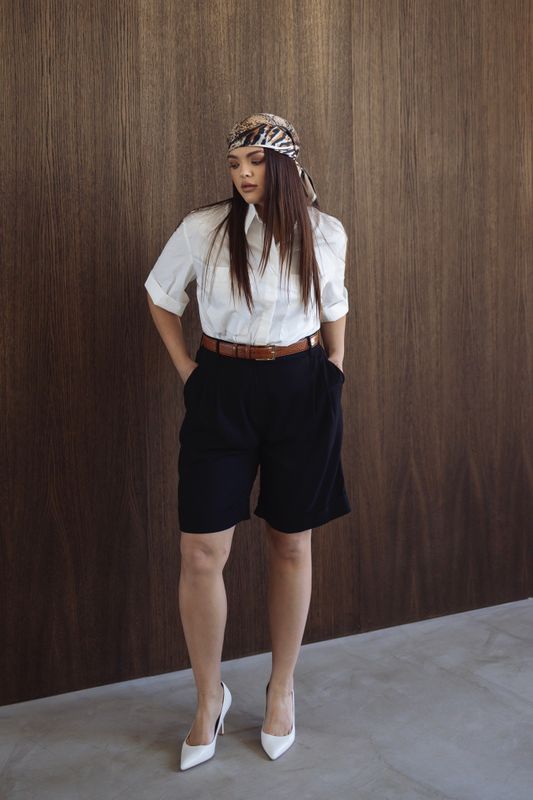 Шорты изо льна, черный