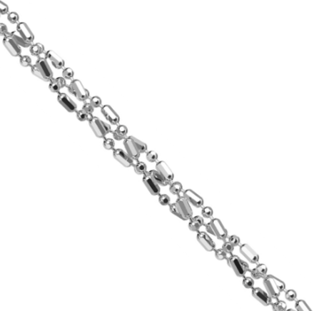 Цепь “Коса из 3 цепочек шарик-бочки с алмазной гранью“