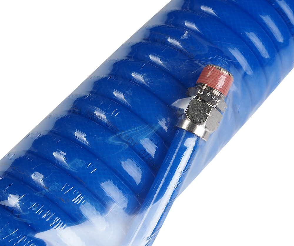 Шланг компрессора 10х14мм 10м спиральный с резьбовыми наконечниками 3/8" JTC