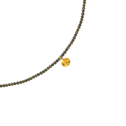 чокер из зеленого обсидиана с «мятым листом» на замке