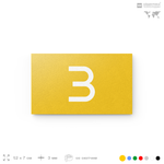 Табличка с номером 3 на дверь квартиры, для офиса, кабинета, аудитории, склада, желтая 120х70 мм, Айдентика Технолоджи