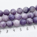 Бусины Лепидолит, диаметр 9,8-10 мм, цена за 9 шт (1/4 нити)