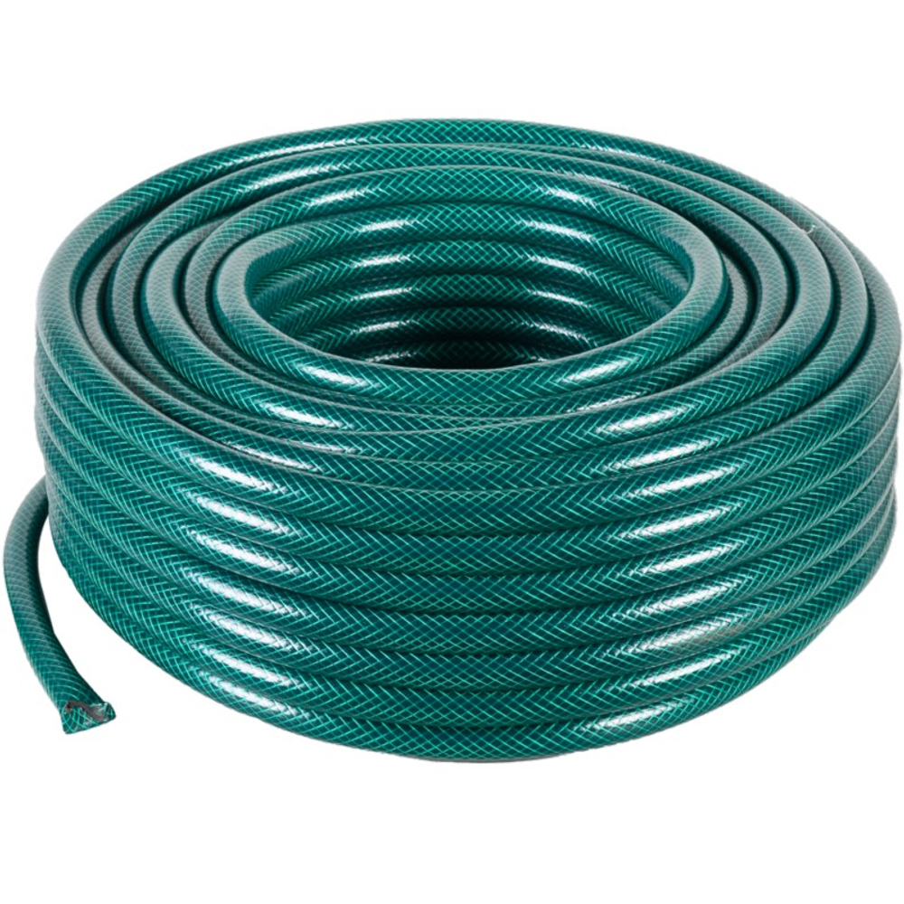 Шланг ПВХ трёхслойный армированный 3/4 25м зелёный Вихрь