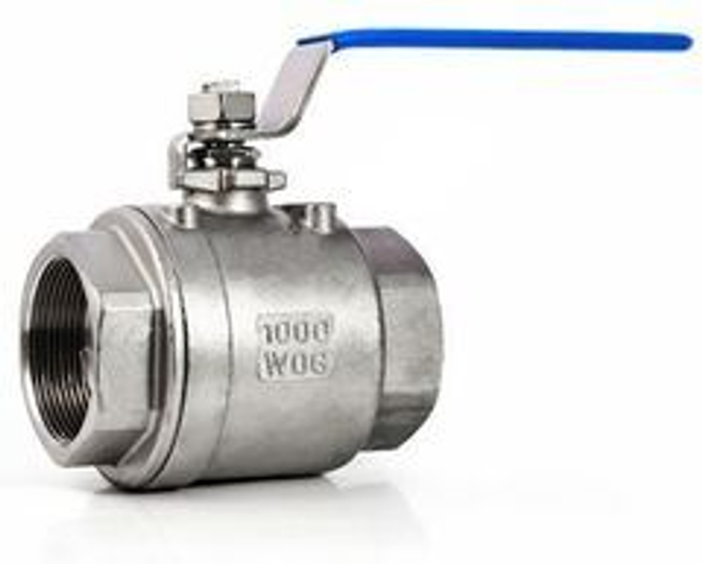 Кран шаровый муфтовый двусоставной нержавеющий (2PC), AISI304 DN10 (3/8"), (CF8), PN64