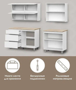 Кухонный гарнитур "Токио" 2,0м (Серия 3) Белый текстурный/Дуб Сонома