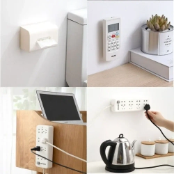 Настенный держатель для домашних аксессуаров, крепление для удлинителя, кронштейн для роутера, розеток, на клейкой основе, 5 шт