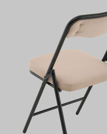Стул складной Джонни велюр велютто бежевый каркас черный матовый