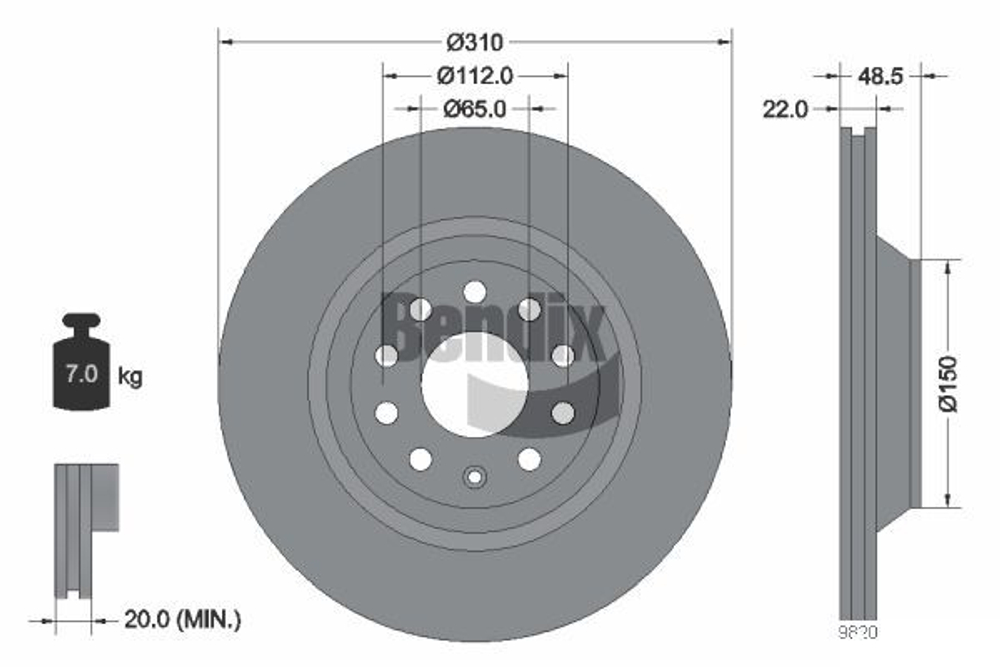 BENDIX Braking - BDS1339-BEN - Brake Disc