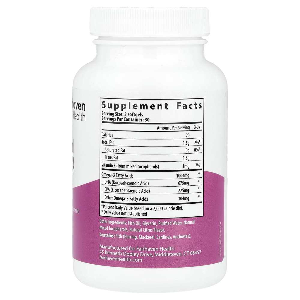 Fairhaven Health, пренатальная ДГК и ЭПК, 90 капсул