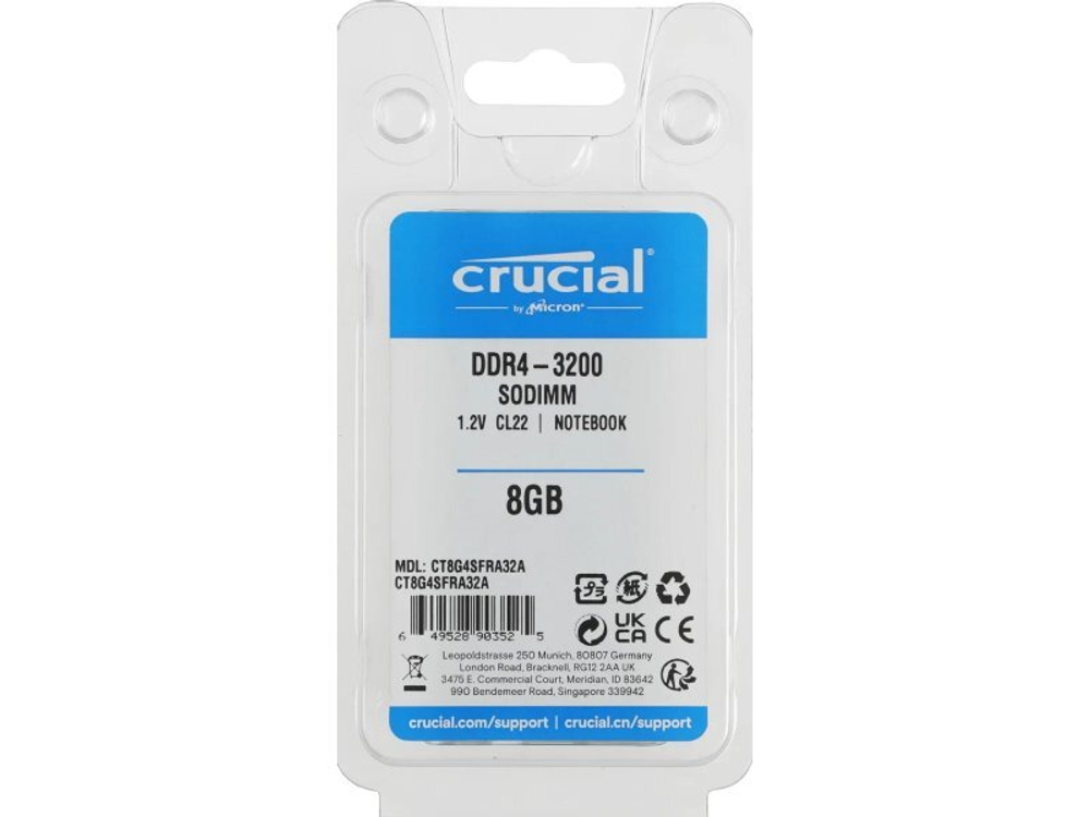 Оперативная память Crucial CT8G4SFRA32A, DDR4 1х 8ГБ 3200 МГц, SODIMM, OEM