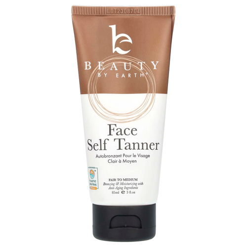 Beauty By Earth, Средство для автозагара для лица, от справедливого до среднего, 85 мл (3 жидк. унц.)