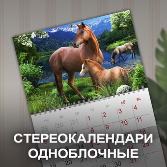 Стереокалендари одноблочные