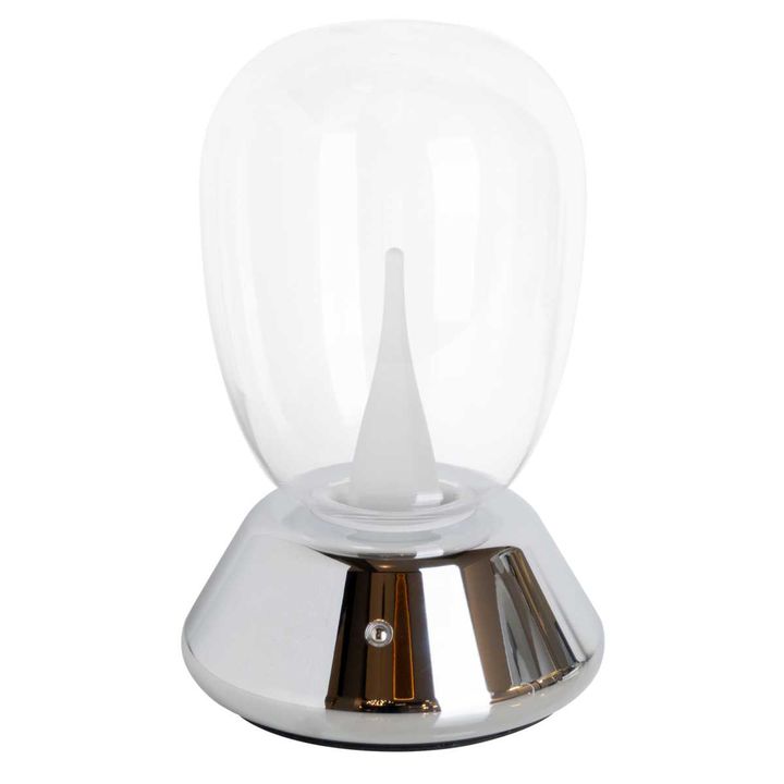 Настольная лампа диммируемая 10W 3000K прозрачный/хром Uovo III Lightstar 807904