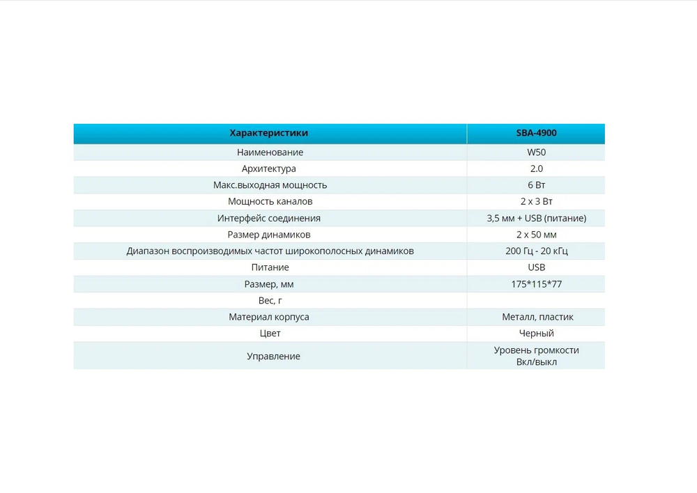 Акустика 2.0 Smartbuy SBA-4900 W50