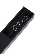 Черная распорка для ног с кожаными манжетами