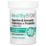 HealthyBiom, пребиотики и пробиотики для пищеварительной и иммунной систем, 12 млрд КОЕ, 30 растительных капсул