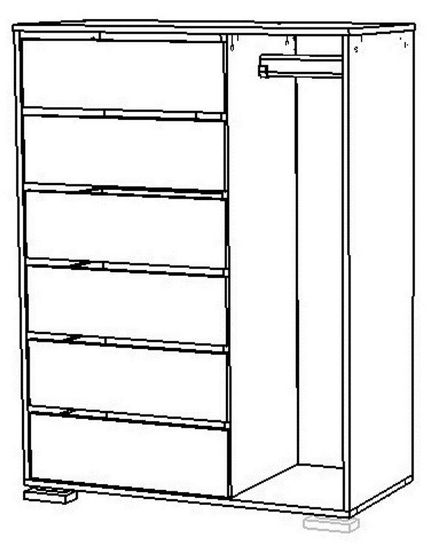 Комод НАПОЛИ-2 /1000*1200*503/ левый шимо светлый