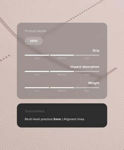 OYSHO Коврик для йоги толщиной 5 мм, бежево-розовый