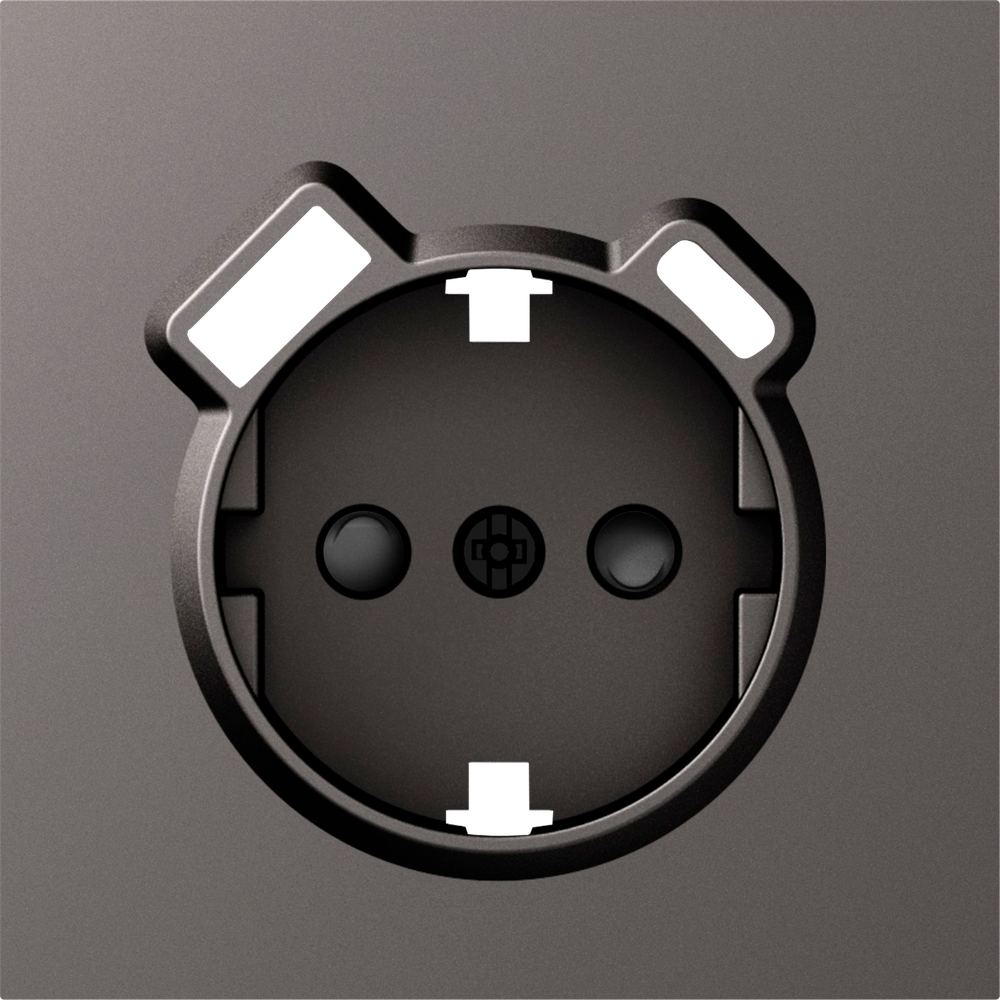Накладка для розетки Schuko с зарядным устройством USB A+C, со шторками 16A 250В, матовый титан, серия S08