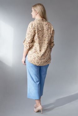 Блузка 1638А, Беж.цветочек #40БЖЦ091638А