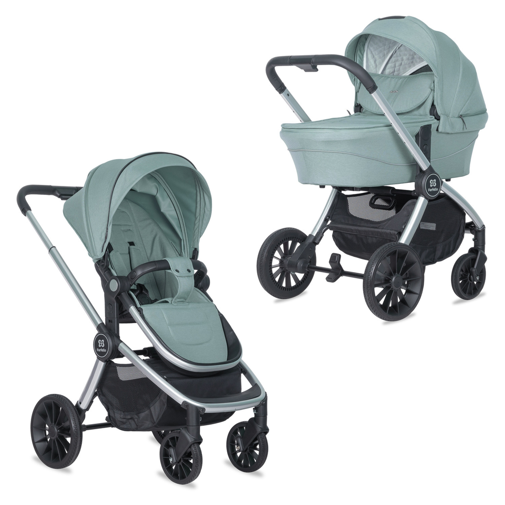 Коляска модульная 2в1 Baby shell (BBS-15 Green/Зеленый / серебро)