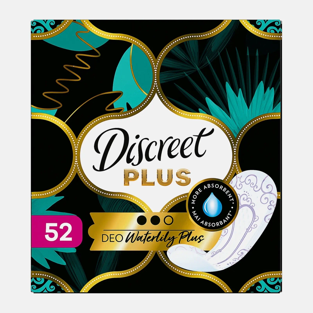 Прокладки ежедневные Discreet Deo WaterLily Plus 52шт