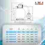 Песочный фильтр для бассейна до 36 м³ с насосом ESP0.33HP, до 25 кг песка, 4,5 м³/ч, WL-ADG350E
