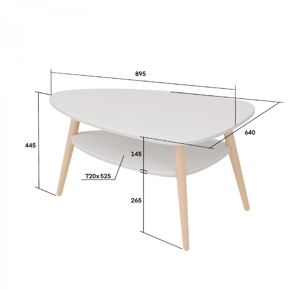 Стол журнальный Консул-3 белоснежный