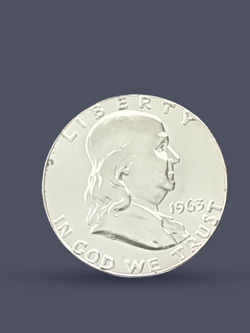 Монета 50 центов (1/2 доллара) США 1963 Бенджамин Франклин