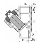 Фильтр косой 25 вн/нар EVER® plast  СЕРЫЙ (Россия)