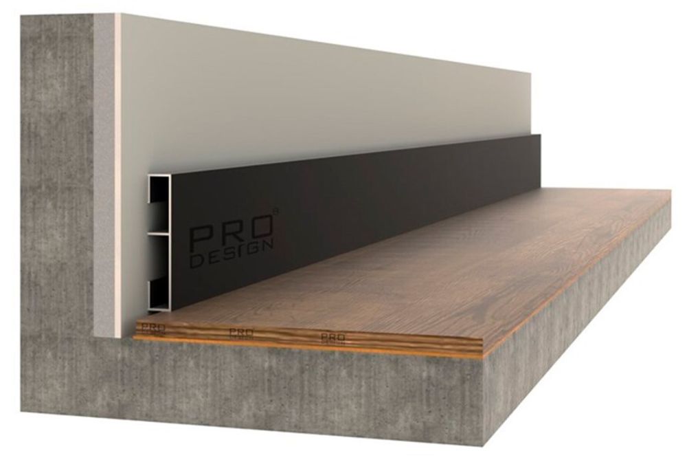 Вставка в плинтус Pro Design 1965 черный, 2700x12x80 мм