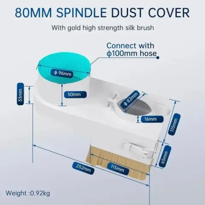 Щетка аспирации на шпиндель D80мм для станка ЧПУ
