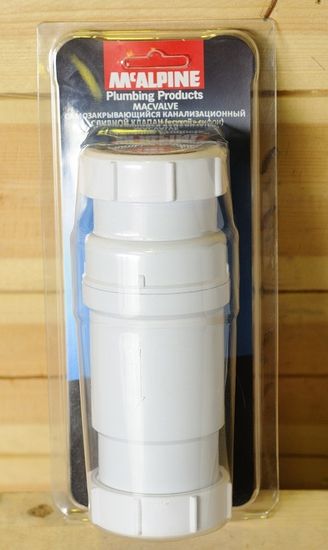 Сухой сифон McAlpine MacValve 40x40 мм, гайка-гайка, в блистере (арт. MRNRV40C)