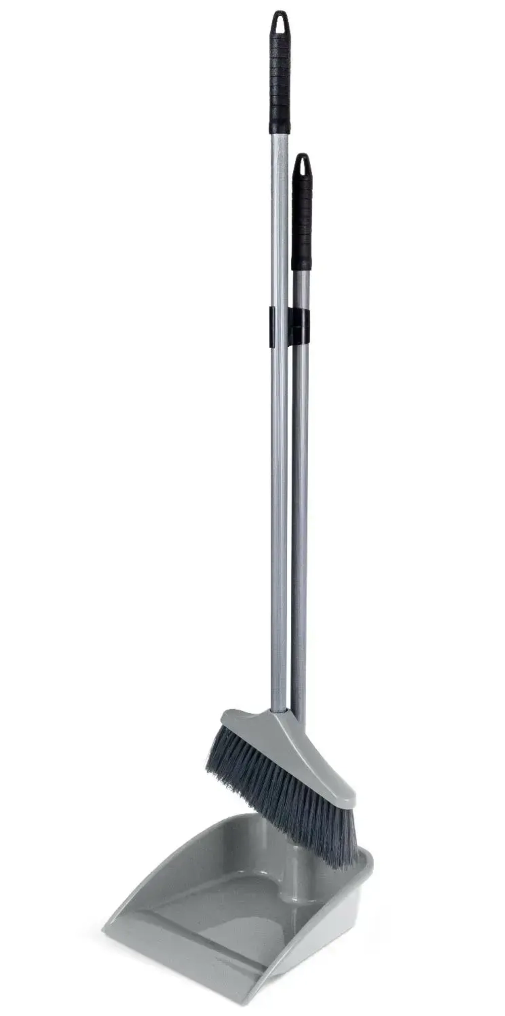 Совок со щеткой с высокой ручкой «Перфетто» серебристый С863СРБ