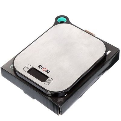 Весы кухонные электронные, нержавеющая сталь, Rion, Черная рамка, платформа, точность 1 г, до 5 кг, LCD-дисплей, PT-892