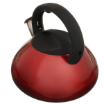 Чайник нерж, 3 л, свист, зеркал, ручк с силик покр, Daniks, индукц, красн, DSC-8798