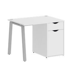 Home Office Стол письменный VR.SP-3-98.1.A Белый Бриллиант/Металл Серый 980*720*750