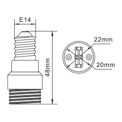 LH14-G9L Переходник с цоколя Е14 на G9. Материал корпуса керамика