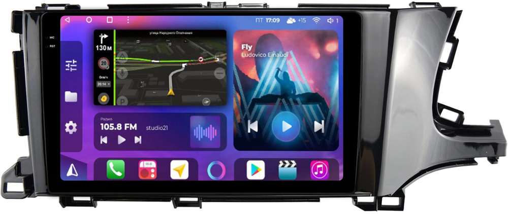 Магнитола для Honda Shuttle 2 2015-2023 - FarCar BM9-2K-9517 монитор 9.5" 2K QLED на Android 14, TS10, 4+32Гб, CarPlay, 4G SIM-слот